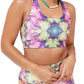 Terez Women's Tie Dyed Sports Bra Pink Size Small