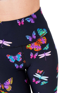 Terez Women's Butterfly Print 7/8 Leggings Black Size X-Small