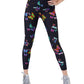 Terez Women's Butterfly Print 7/8 Leggings Black Size X-Small