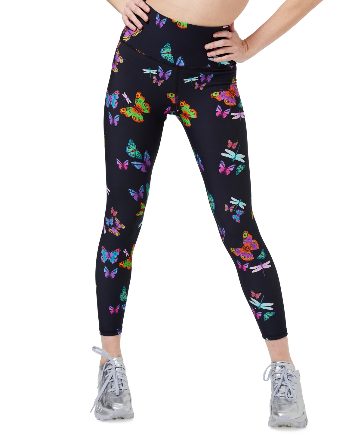 Terez Women's Butterfly Print 7/8 Leggings Black Size X-Small