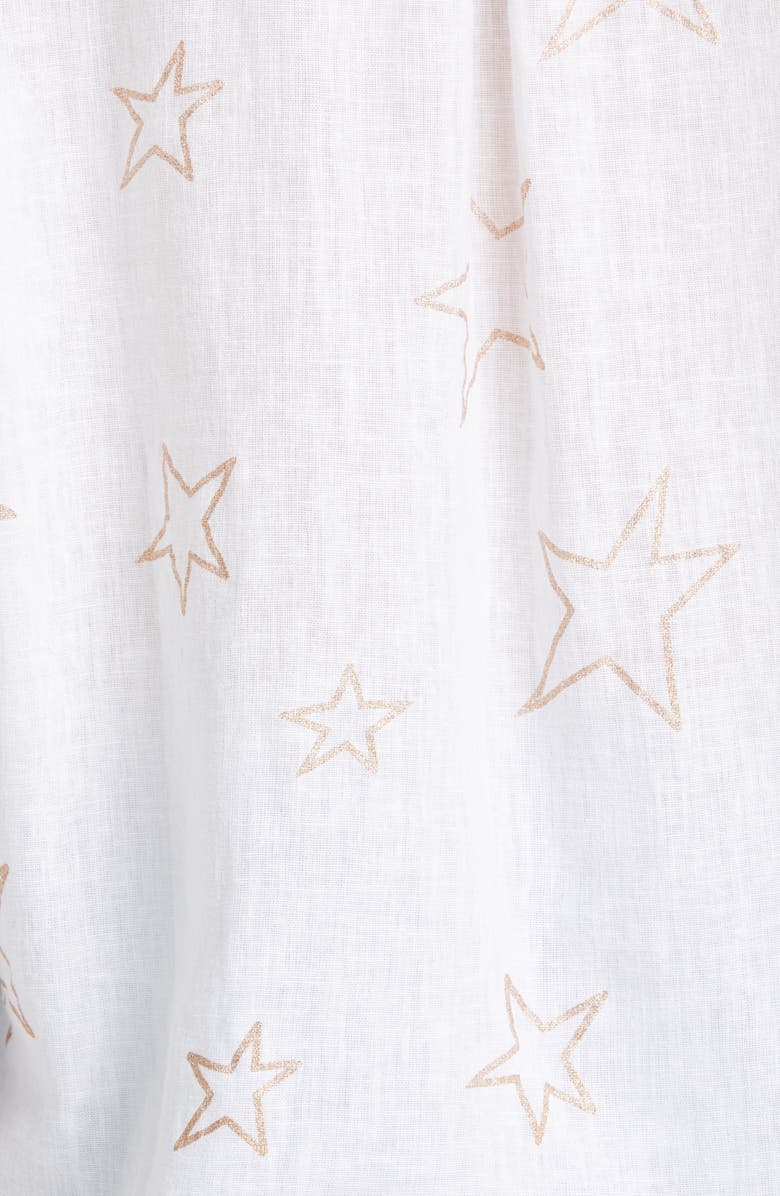 Rails Women's Charli Star Print Linen Blend Button Up Shirt White Size M