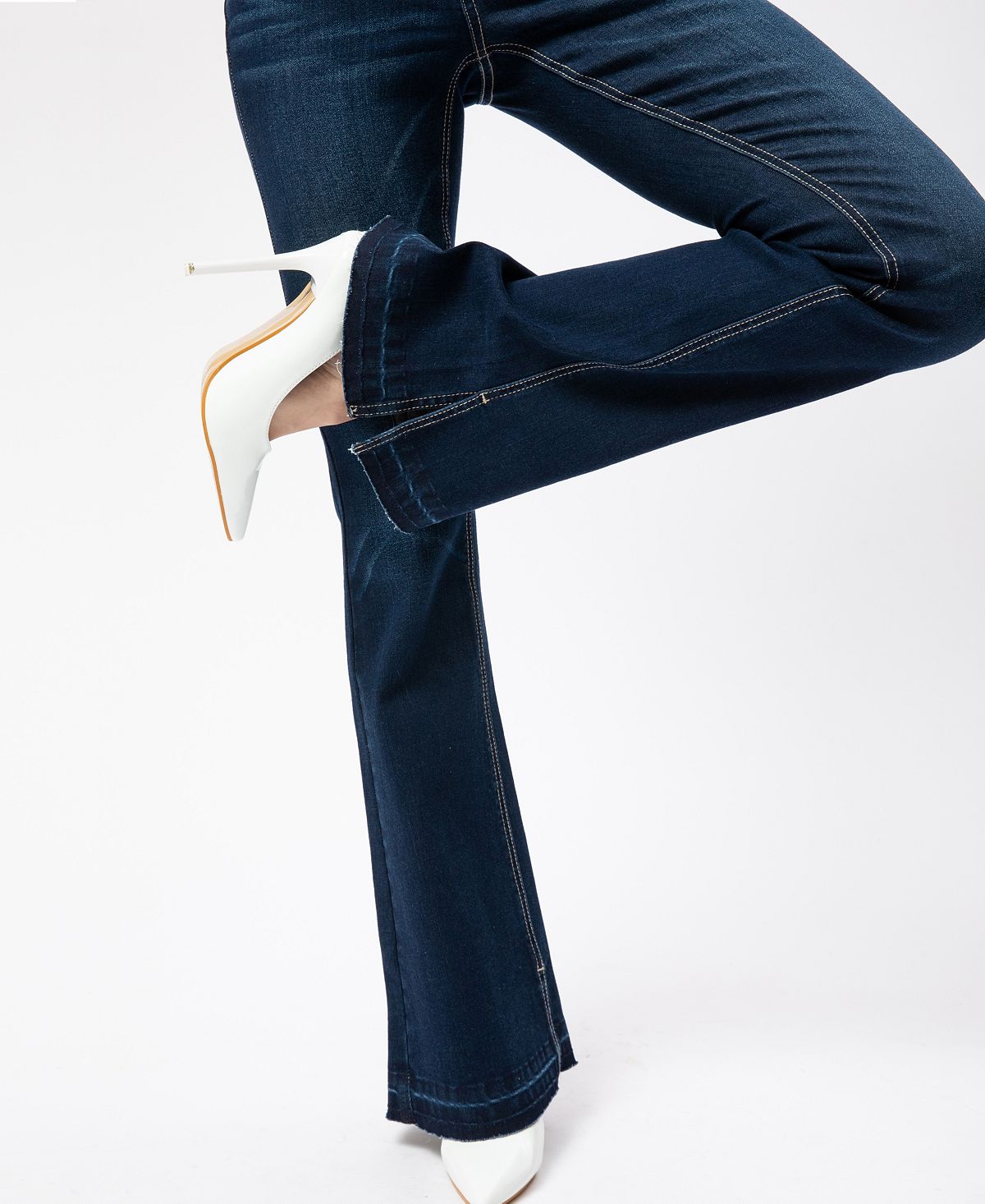 Kancan Women's Mid Rise Classic Jeans Blue 5