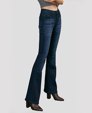 Kancan Women's Mid Rise Flare Jeans Blue Size 15