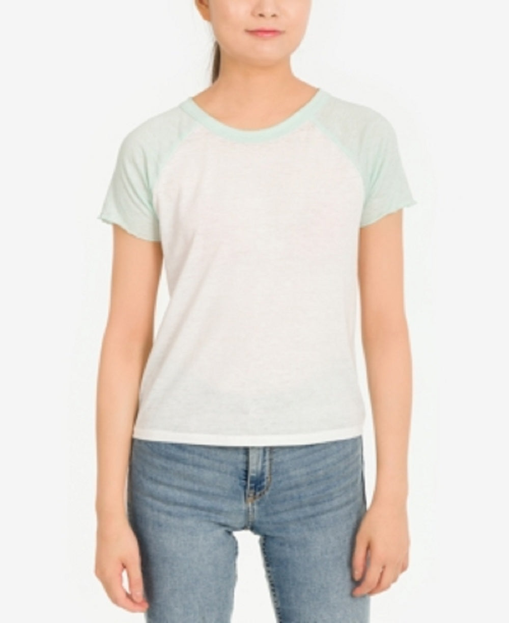 Hippie Rose Junior's Burnout Baseball T-Shirt Green Size Small