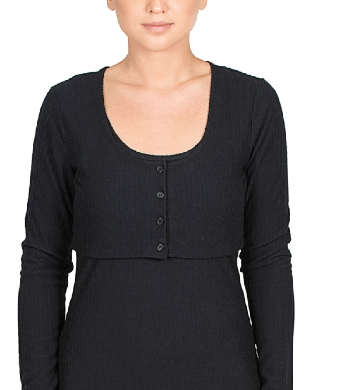 Hippie Rose Women's Button Cardigan Sleeveless Round Neck Dress Black Size Medium