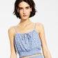 Hippie Rose Junior's Smocked Crop Top White Size X-Large