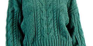 Hippie Rose Junior's Chenille Cable Pullover Sweater Green Size Small