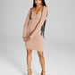 And Now This Women's Ribbed Knit Bodycon Dress & Shrug Brown Size Medium