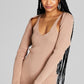 And Now This Women's Ribbed Knit Bodycon Dress & Shrug Brown Size Medium