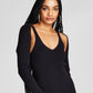 And Now This Women's Ribbed Knit Bodycon Dress & Shrug Black Size Medium