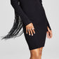 And Now This Women's Ribbed Knit Bodycon Dress & Shrug Black Size Medium