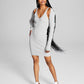 And Now This Women's Ribbed Knit Bodycon Dress & Shrug Gray Size Large