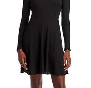 Aqua Women's Turtleneck Knit Dress Black Size X-Small