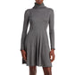 Aqua Women's Turtleneck Textured Mini Dress Gray Size Small