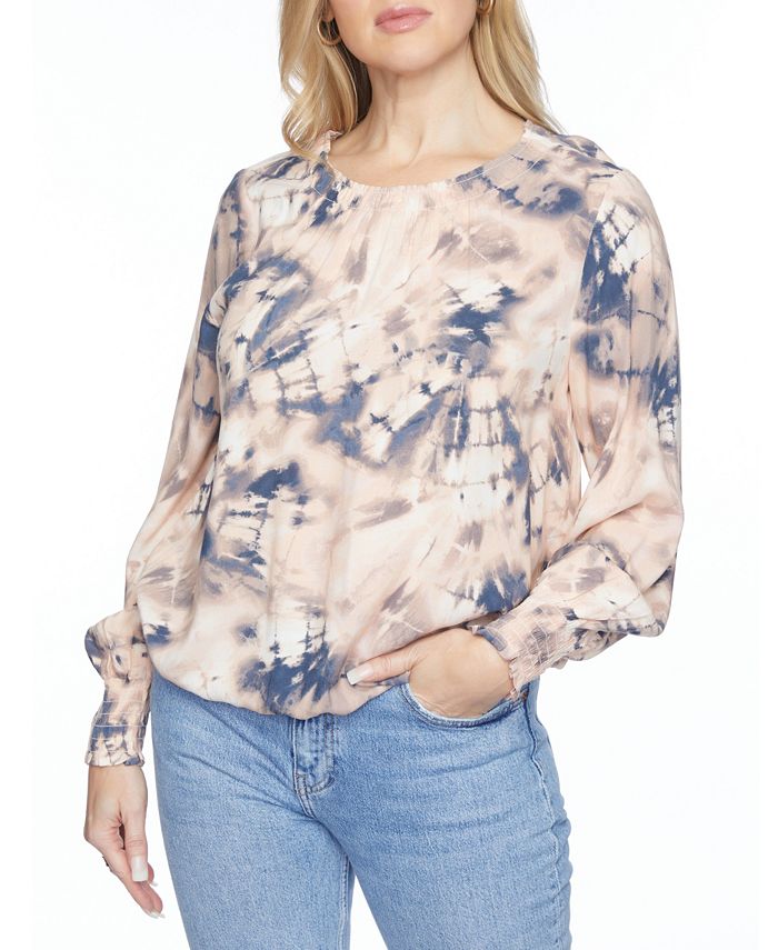 Cooper & Ella Women's Elastic Neck and Hem Top Pink Size M