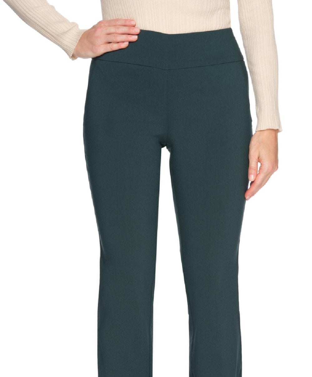 Cooper & Ella Women's Pull on Bootcut Pants with Faux Front Pocket Green Size 16