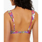 Hula Honey Women's Junior's Multi Impressionist Bloom Bikini Swim Top Purple Size Medium