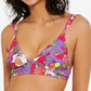 Hula Honey Women's Junior's Impressionist Bloom Bikini Top Swimsuit Purple Size XL