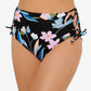 Hula Honey Women's Flourishing Floral High Waist Bikini Bottom Black Size X-Large