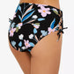 Hula Honey Women's Flourishing Floral High Waist Bikini Bottom Black Size X-Large