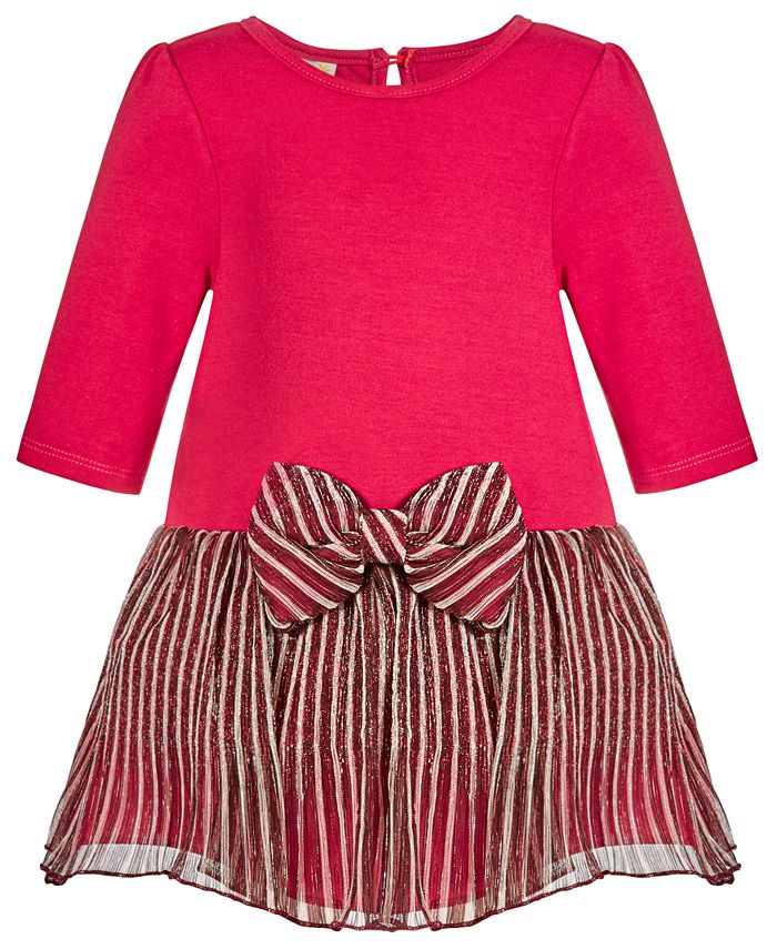 Purple Rose Baby Girl's Knit Bodice Dress with Lurex Skirt Red Size 24 MOS
