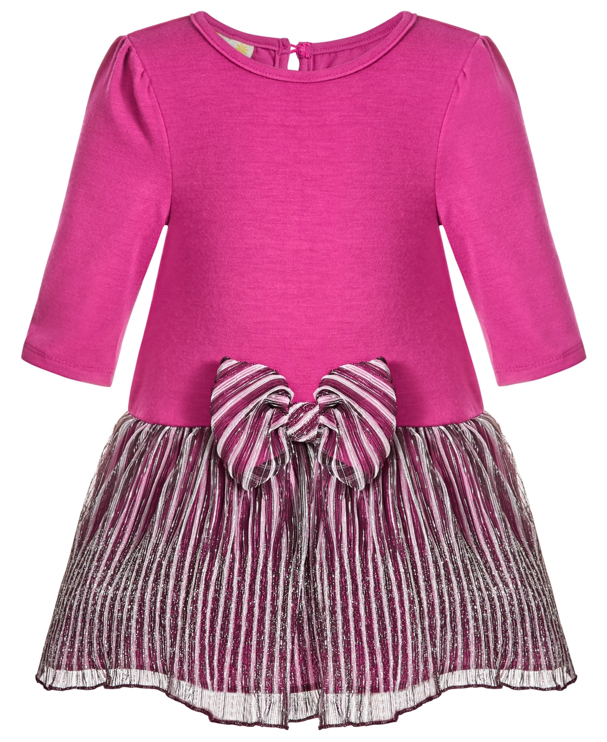 Purple Rose Baby Girl's Knit Bodice Dress with Lurex Skirt Pink Size 18MOS