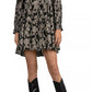 Elan Women's Mock Neck Tiered Dress Black Size Small