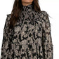 Elan Women's Mock Neck Tiered Dress Black Size Small