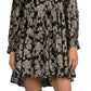 Elan Women's Mock Neck Tiered Dress Black Size Small