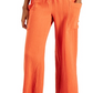 Indigo Rein Women's Junior's Cotton Gauze Wide Leg Crop Drawstring Pants Orange Size M