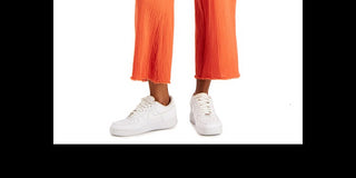 Indigo Rein Women's Junior's Cotton Gauze Wide Leg Crop Drawstring Pants Orange Size M