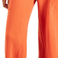 Indigo Rein Women's Junior's Cotton Gauze Wide Leg Crop Drawstring Pants Orange Size M
