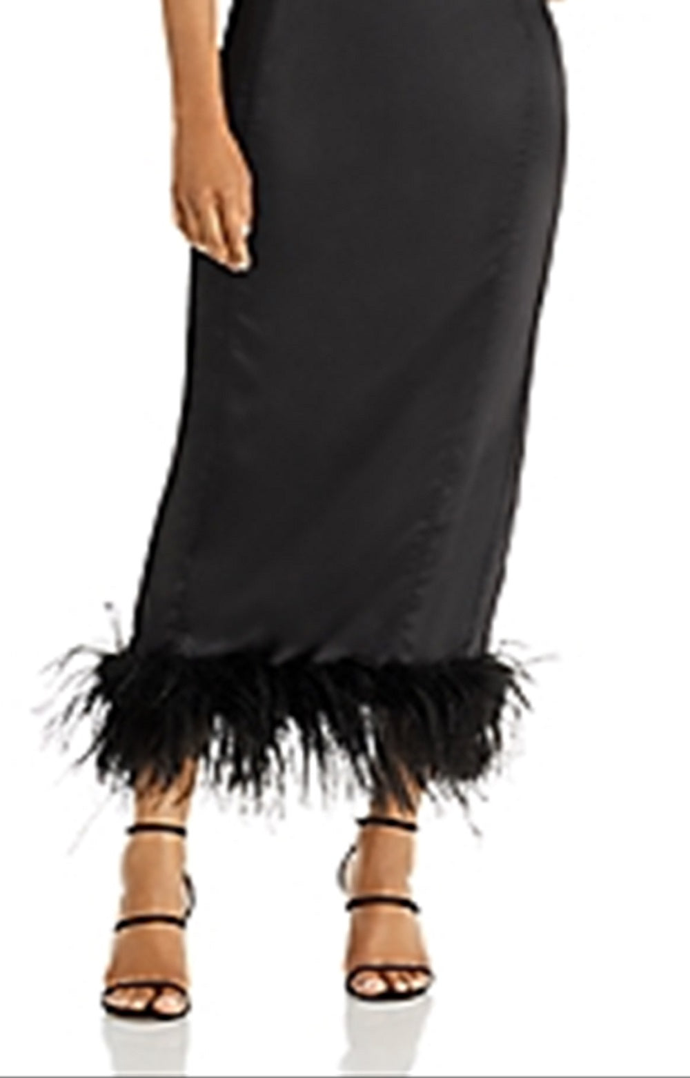 Aqua Women's Maeve Reilly Bustier Feather Trim Dress Black Size Large