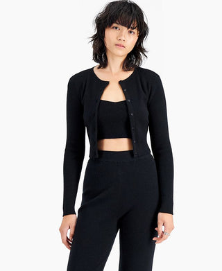 Nia Women's Olivia Cardigan & Crop Top Twinset Gray Size M