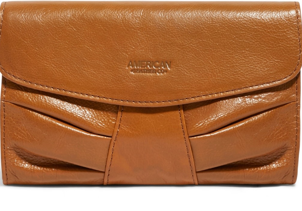 American Leather Co. Miles Wristlet Clutch Cafe Latte Vintage