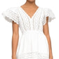 Sea Women's Georgina Eyelet V Neck Dress White Size 2
