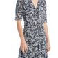 Sea New York Suzie Ruched Midi Dress Navy