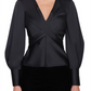 Staud Women's Madison Cross Front Blouse Black Size 10