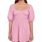 Staud Women's Faye Puff Sleeve Mini Dress Pink Size Small