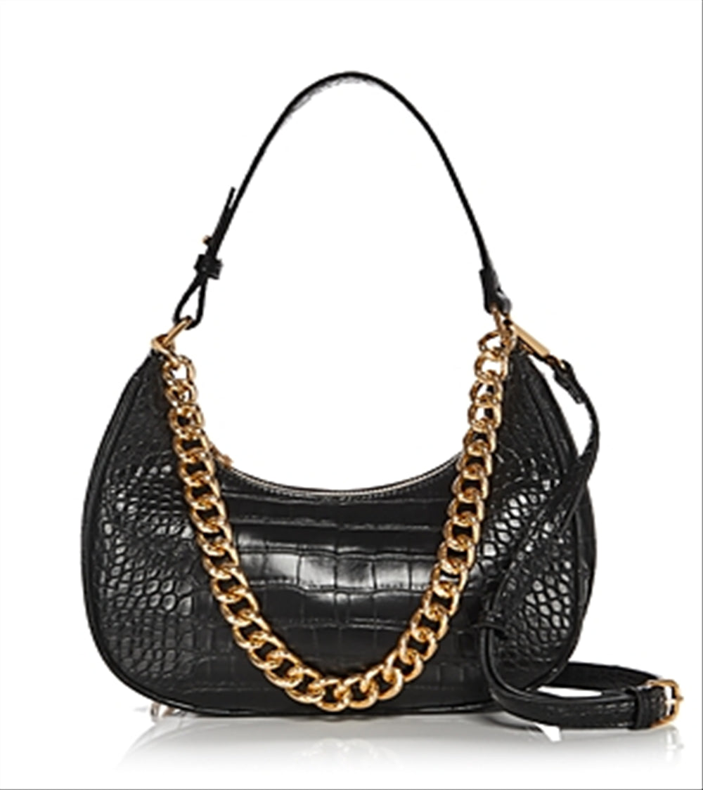 Aqua Women's Embossed Shoulder Bag Black