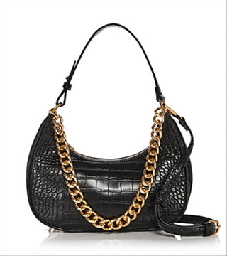 Aqua Women's Embossed Shoulder Bag Black
