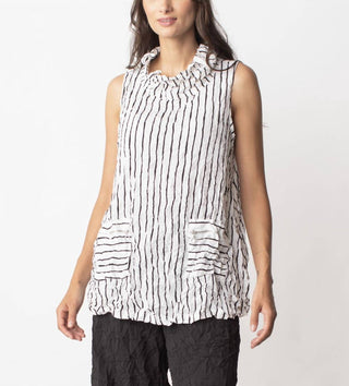 Liv By Habitat - Split Collar Tunic in Crimped Crepe de Chine