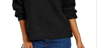 Hippie Rose Junior's Chenille V Neck Sweater Black Size X-Small