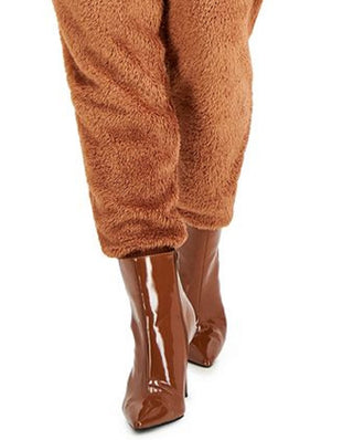 Hippie Rose Junior's Plush Jogger Pants Brown Size Small