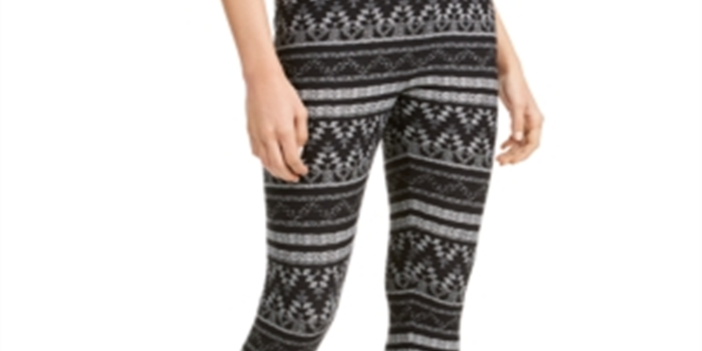 Hippie Rose Junior's Printed High Waist Leggings Black Size Medium