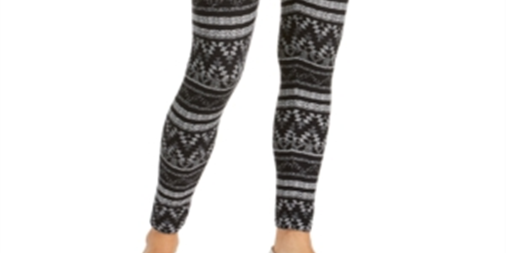Hippie Rose Junior's Printed High Waist Leggings Black Size Medium