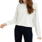 Hippie Rose Junior's Raw Hem Sweatshirt White Size X-Small