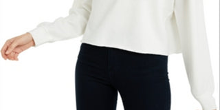 Hippie Rose Junior's Raw Hem Sweatshirt White Size X-Small