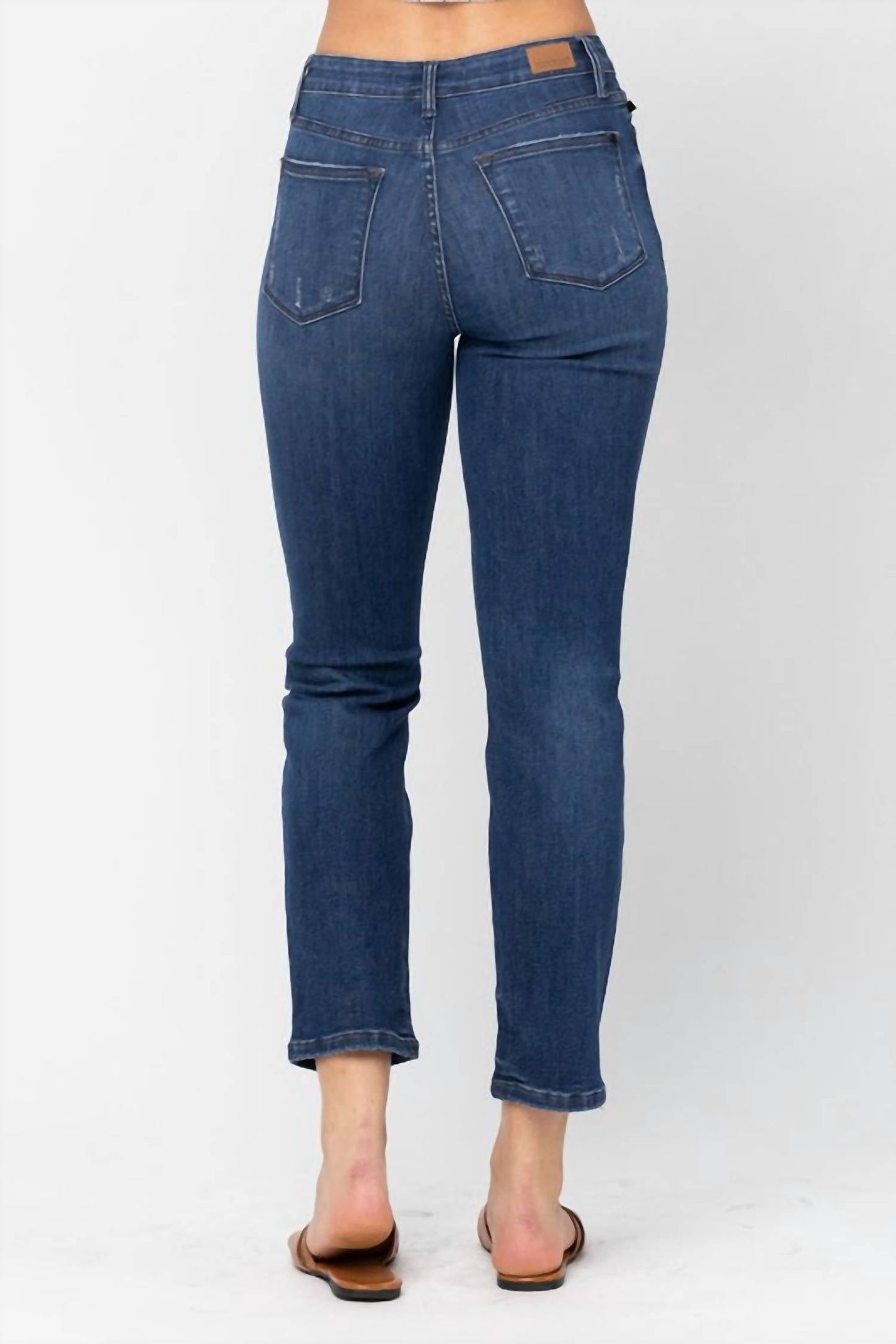 Judy Blue - High Waist Zigzag And Button Fly Destroyed Boyfriend Jeans