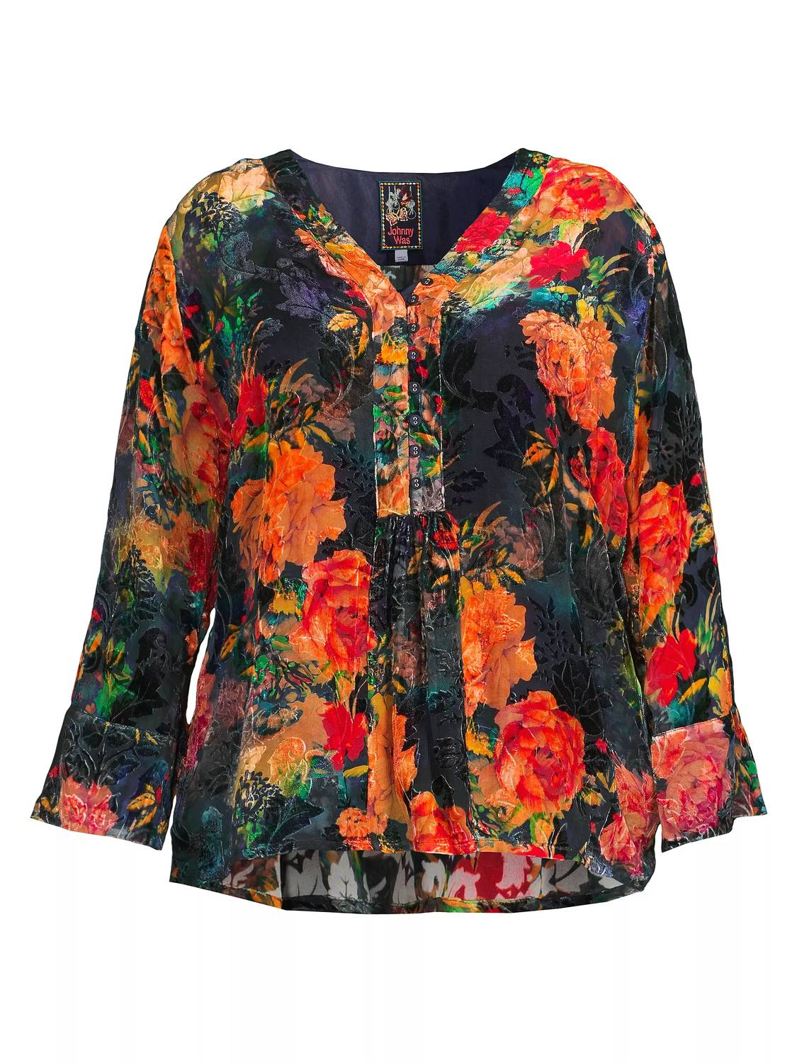 Johnny Was - Botina Burnout Blouse - Plus